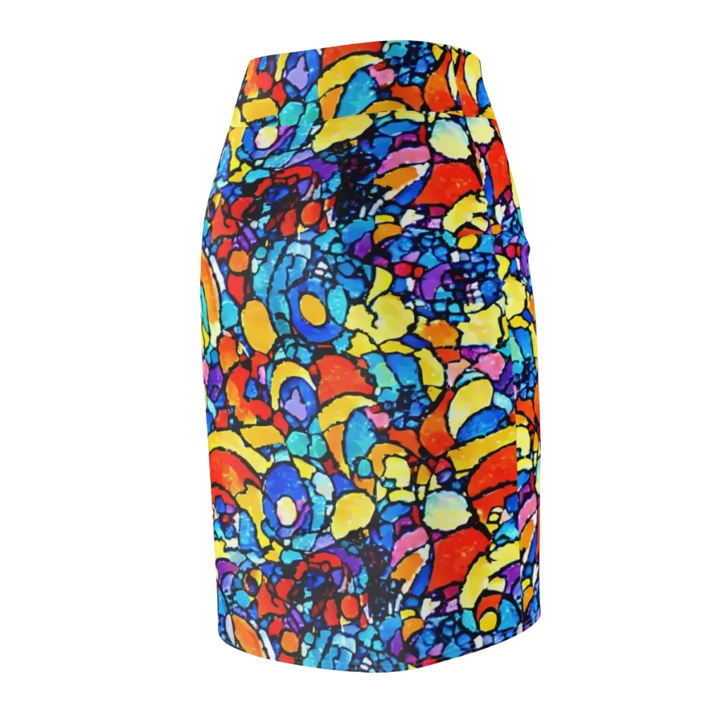 Prism Carnival on Pencil Skirt — Back Side