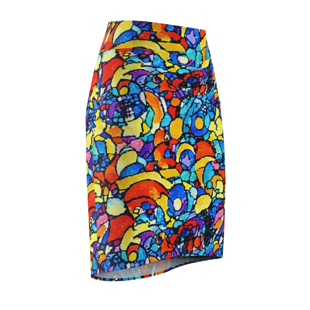 Prism Carnival on Pencil Skirt — Front Side