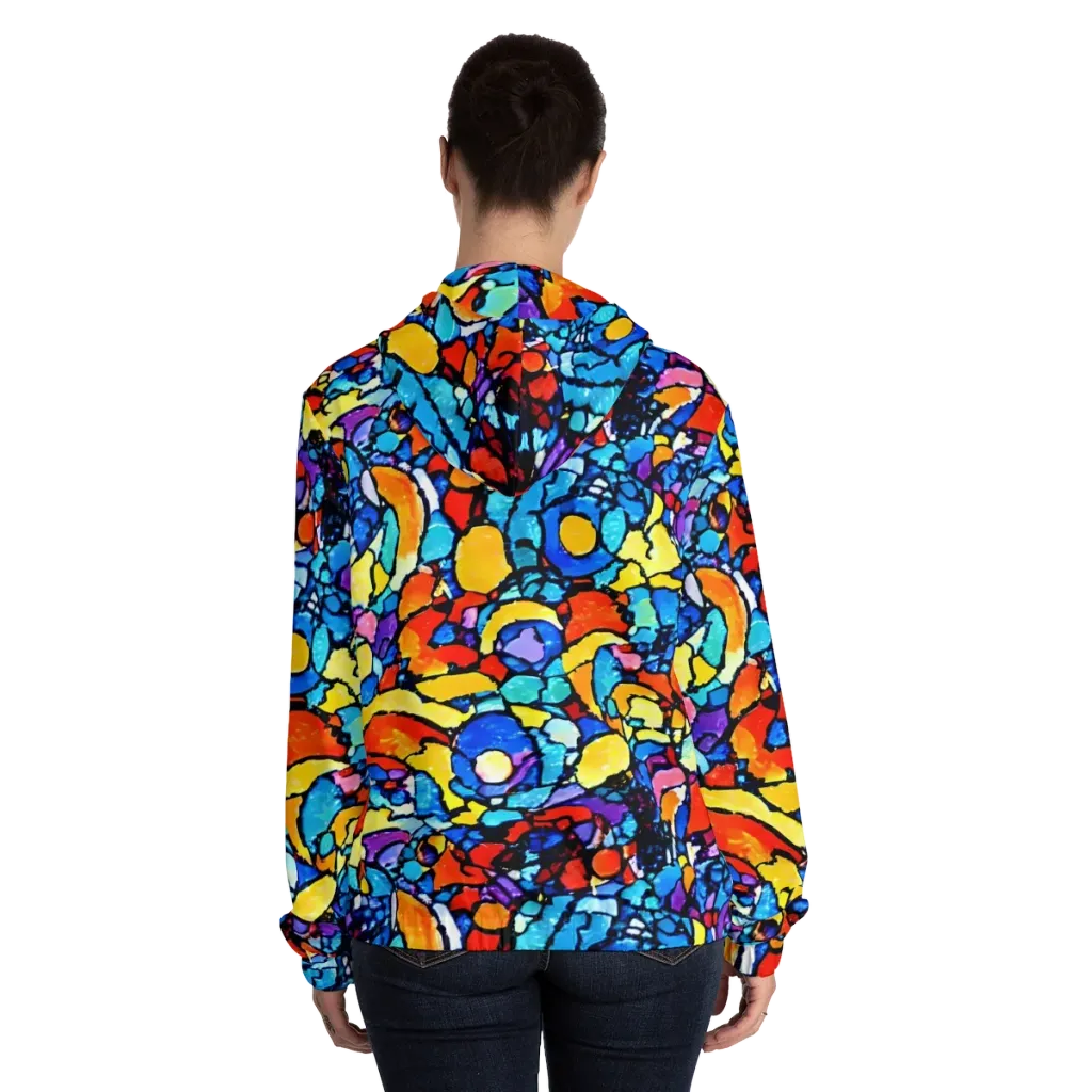 Prism Carnival on Women's Full-Zip Hoodie — Back On Person