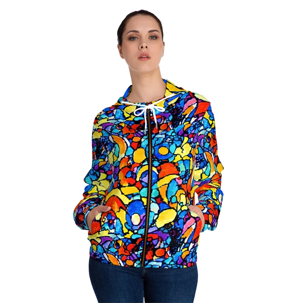 Prism Carnival on Women's Full-Zip Hoodie — Front On Person