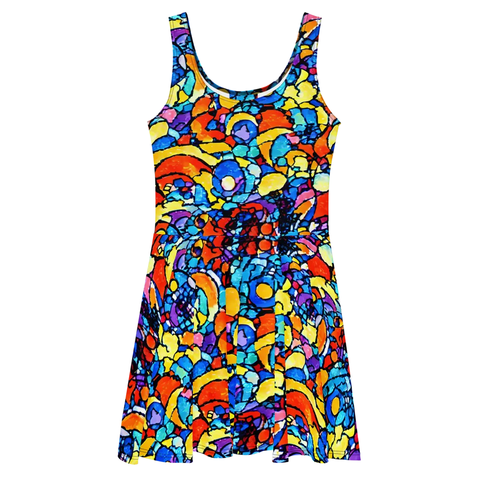 Prism Carnival on Skater Dress — Front
