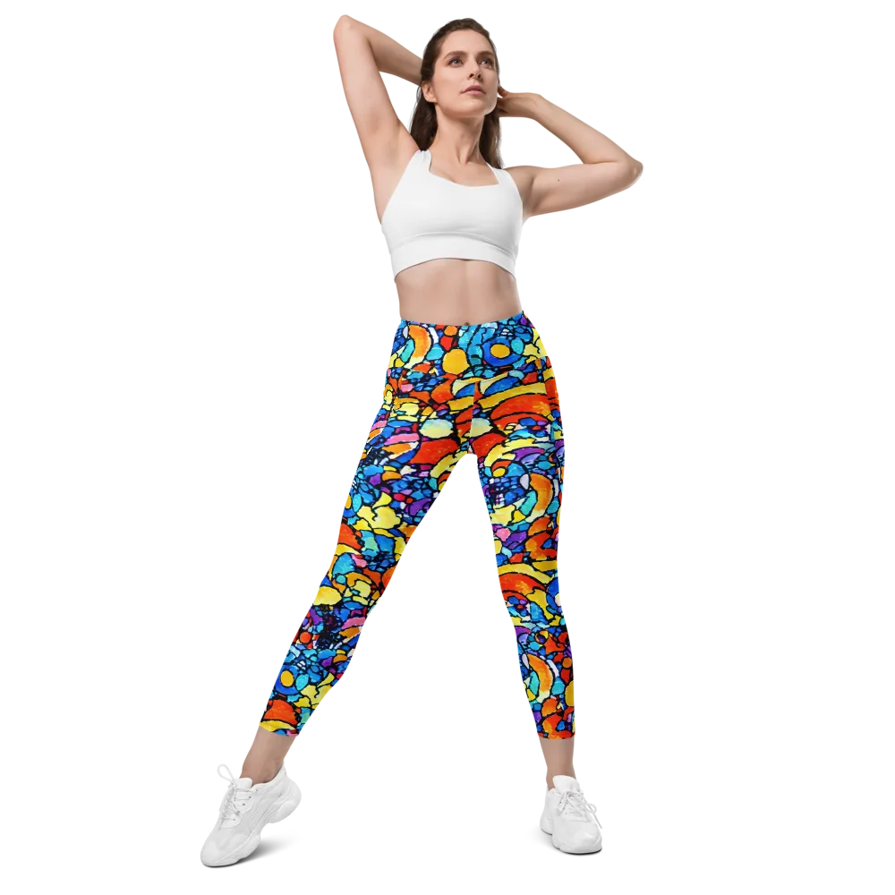Prism Carnival on Leggings with Pockets — Front