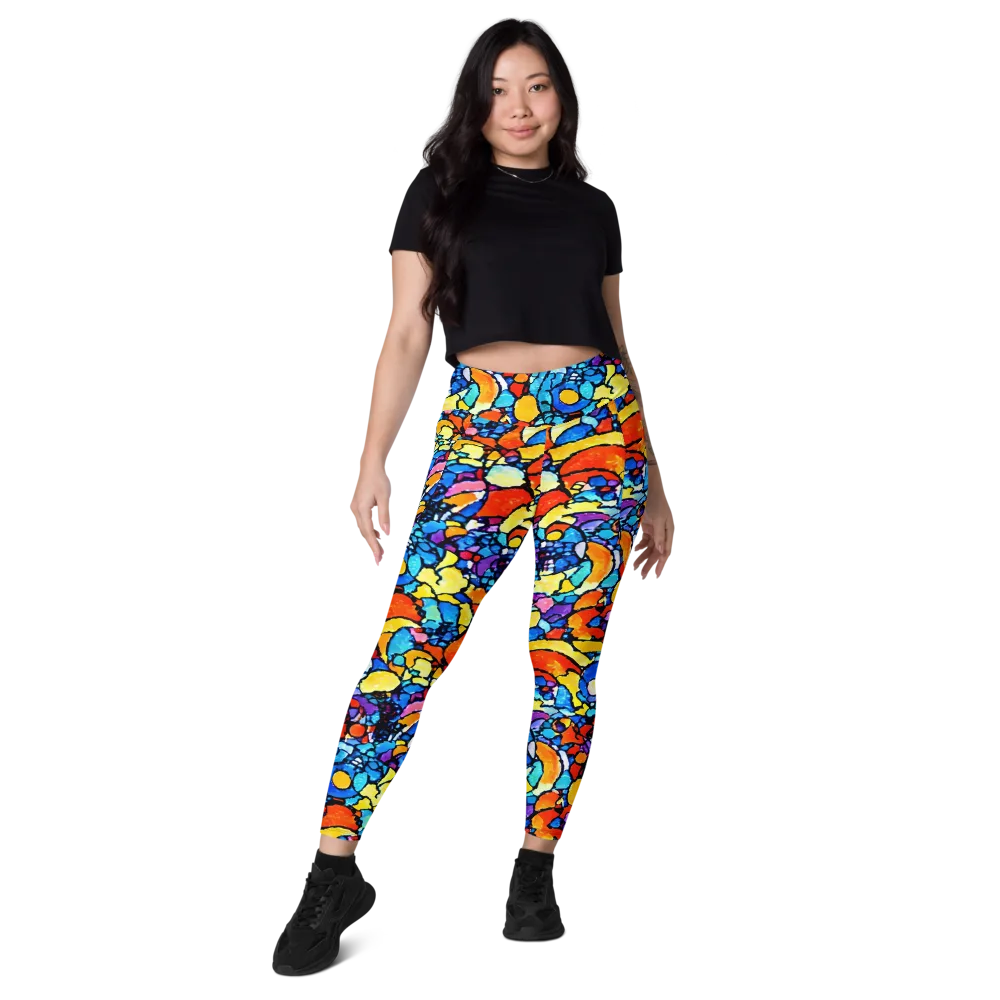 Prism Carnival on Leggings with Pockets — Front