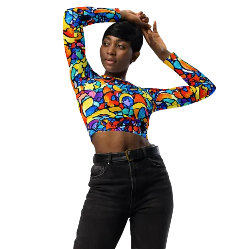 Prism Carnival on a Long Sleeve Crop Top