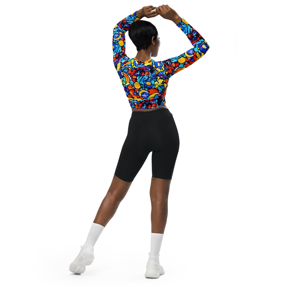 Prism Carnival on Long Sleeve Crop Top — Back