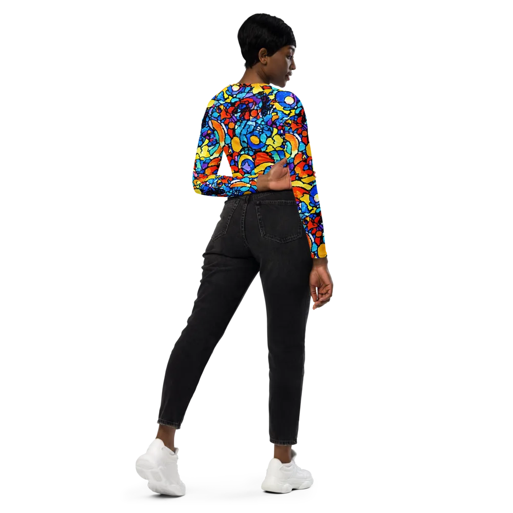 Prism Carnival on Long Sleeve Crop Top — Right Back