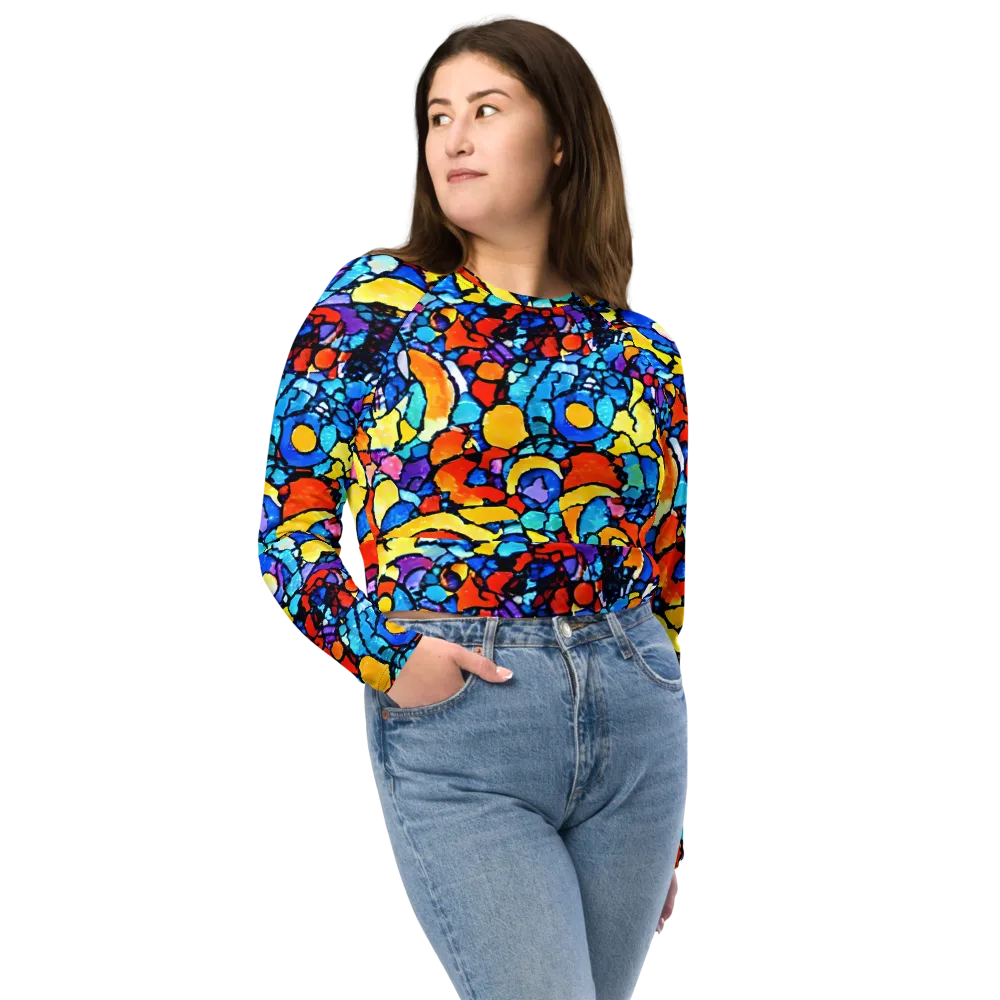 Prism Carnival on Long Sleeve Crop Top — Front