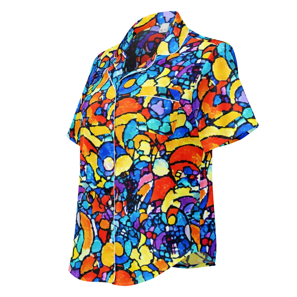 Prism Carnival on Women's Short Sleeve Pajama Top — Left Front