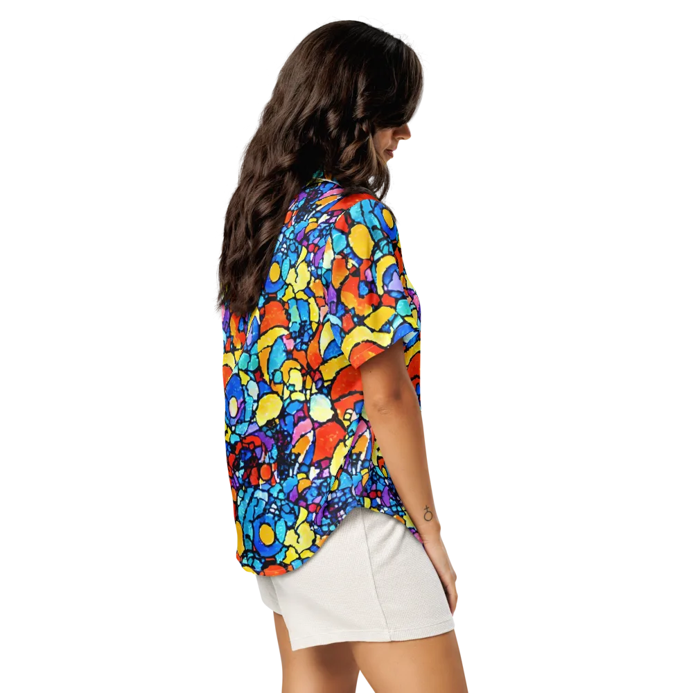 Prism Carnival on Women's Short Sleeve Pajama Top — Right Back