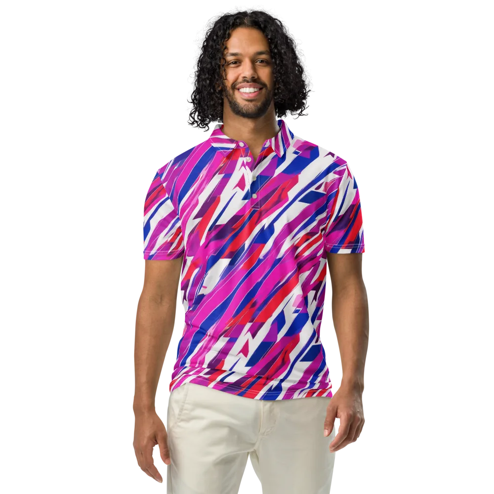 Prismatic Break on Men's Slim Fit Polo Shirt — Front