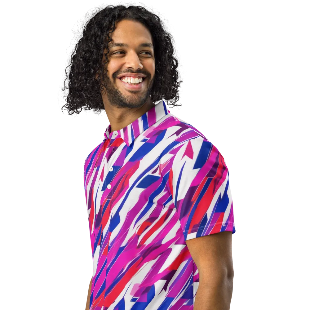Prismatic Break on Men's Slim Fit Polo Shirt — Left Front
