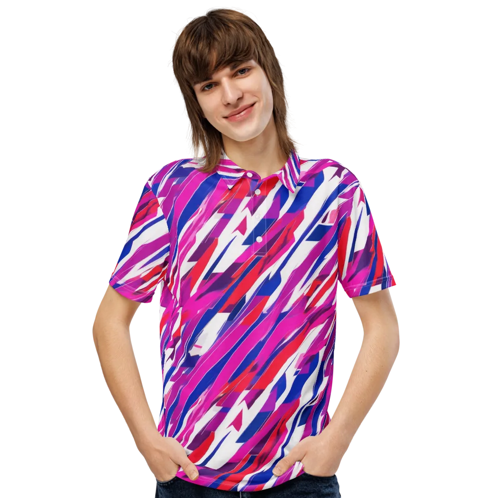 Prismatic Break on Men's Slim Fit Polo Shirt — Front