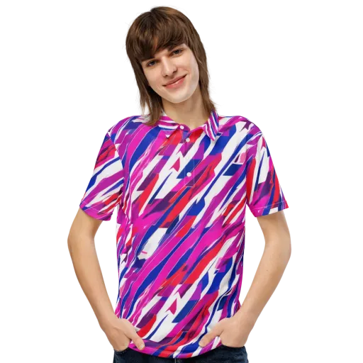 Prismatic Break on a Men's Slim Fit Polo Shirt