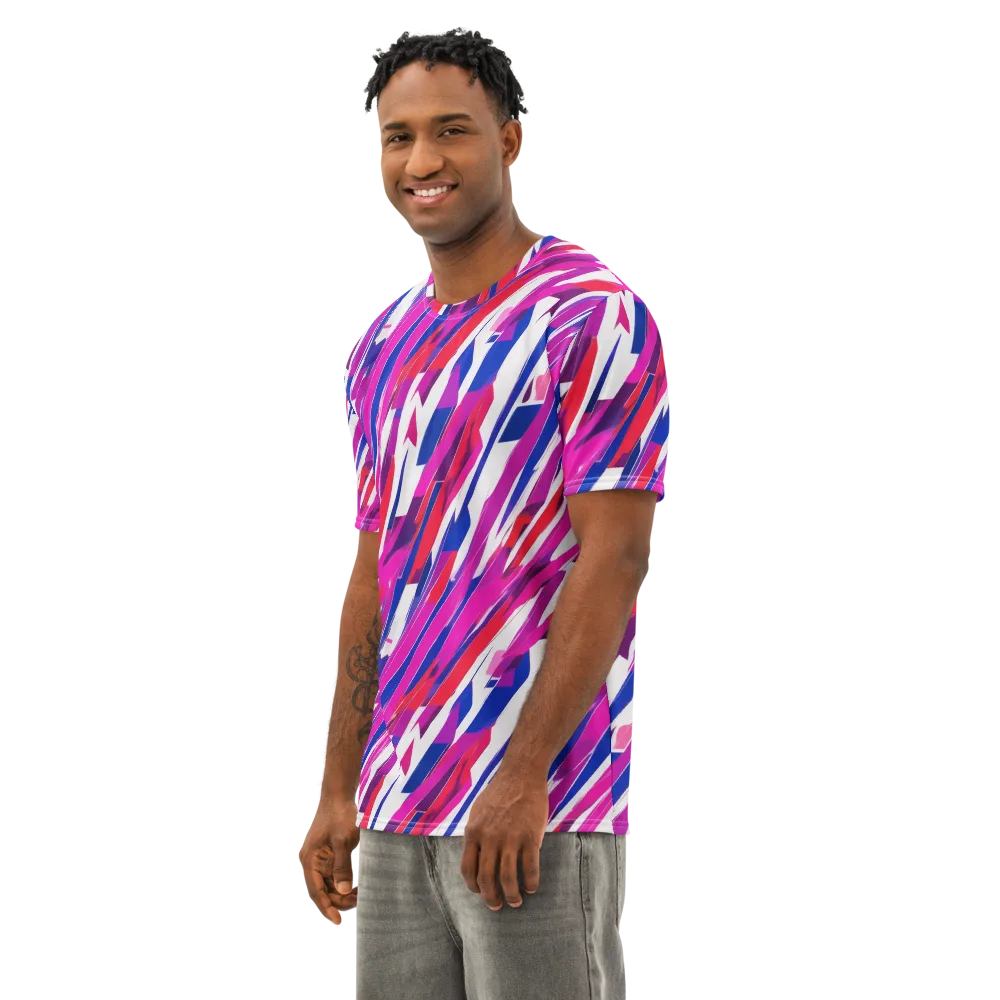 Prismatic Break on Men's Cotton Crew Neck T-Shirt — Left Front