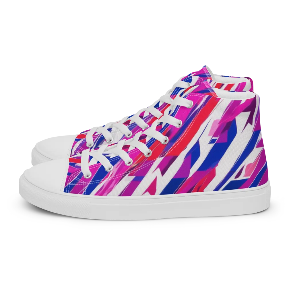 Prismatic Break on Men's High Top Canvas Shoes — Left