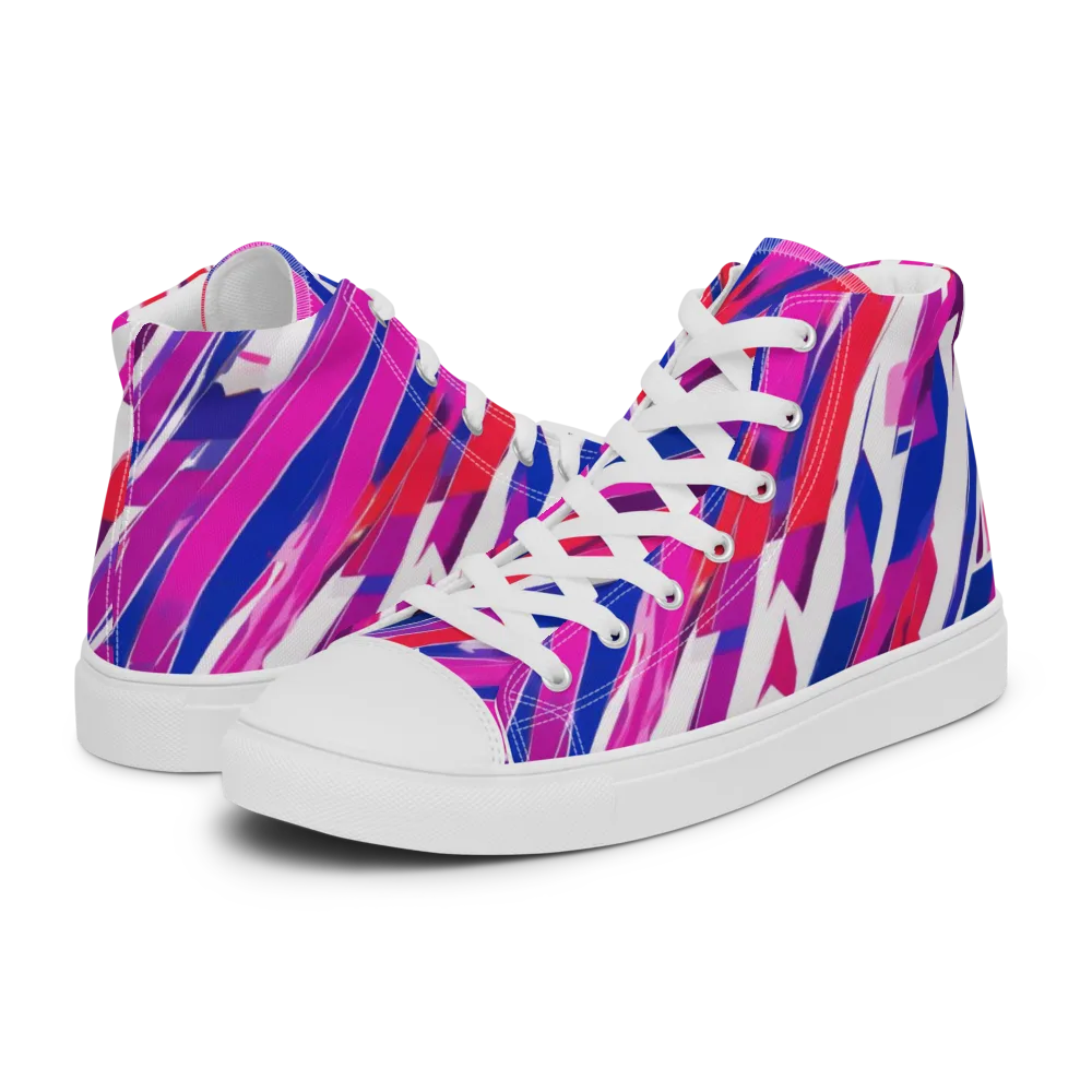 Prismatic Break on Men's High Top Canvas Shoes — Left