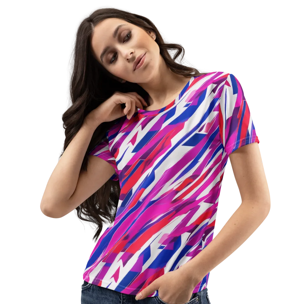 Prismatic Break on Women's Crew Neck T-Shirt — Left Front