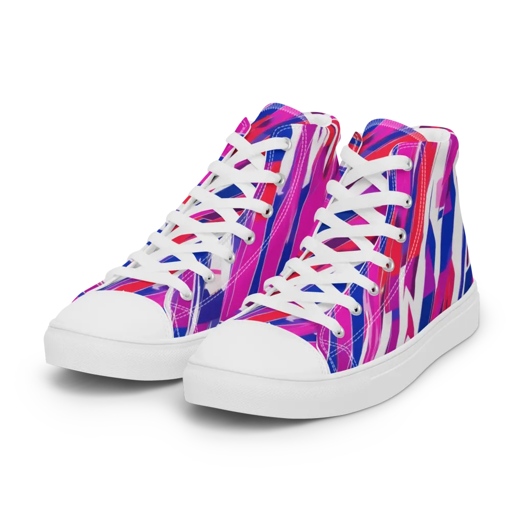 Prismatic Break on Women's High Top Canvas Shoes — Left Front