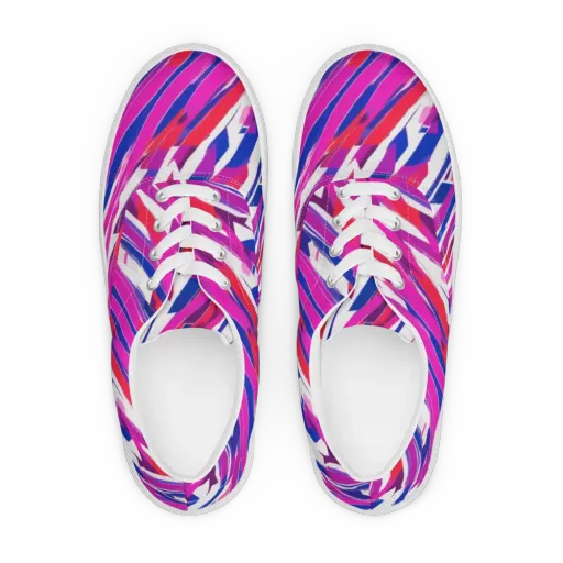 Prismatic Break on a Men's Lace-Up Canvas Shoes