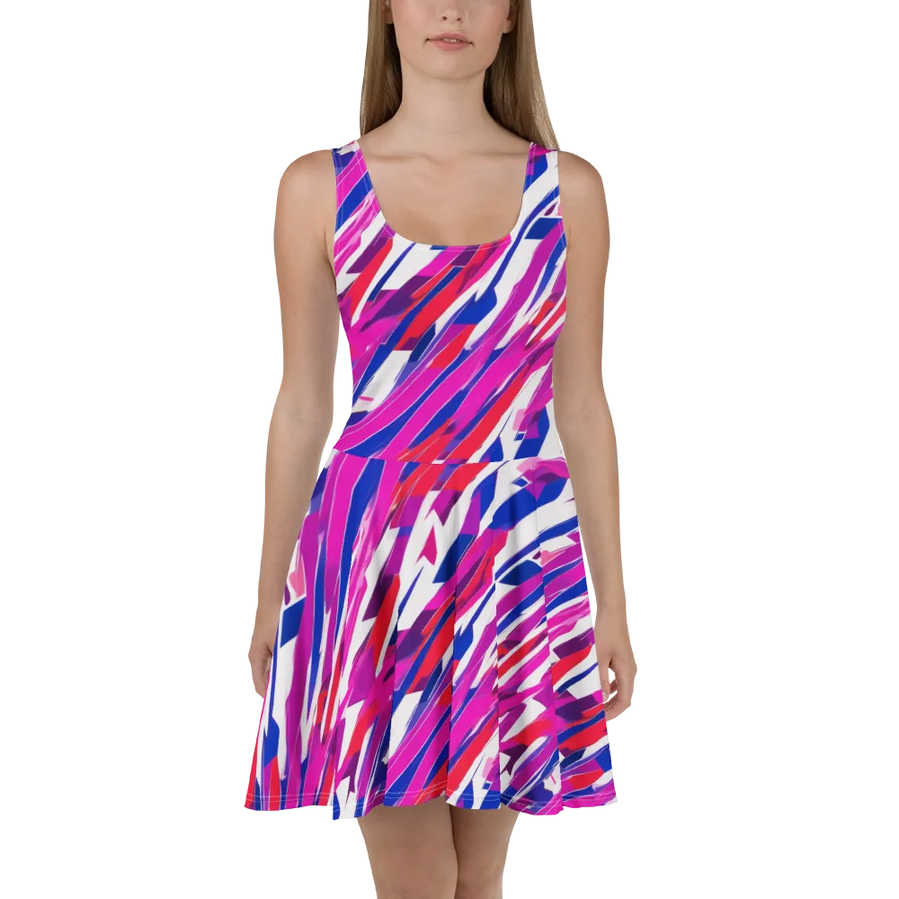 Prismatic Break on Skater Dress — Front