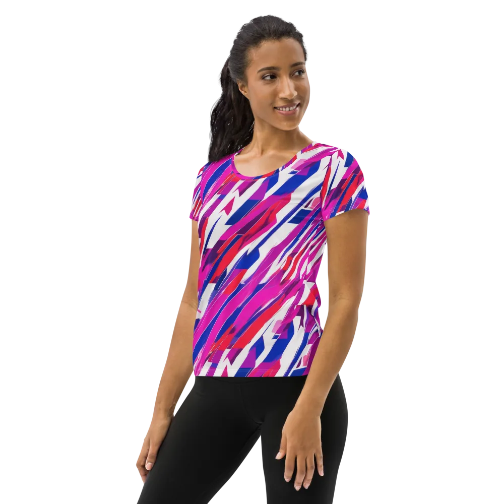 Prismatic Break on Women's Athletic T-Shirt — Left