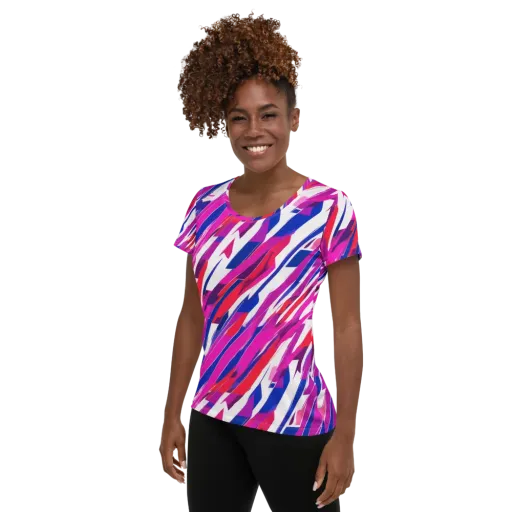 Prismatic Break on a Women's Athletic T-Shirt
