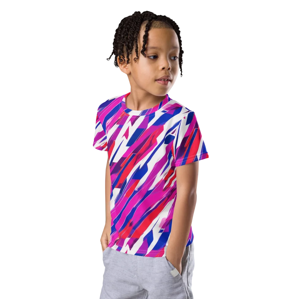Prismatic Break on Kids Crew Neck T-Shirt — Left Front