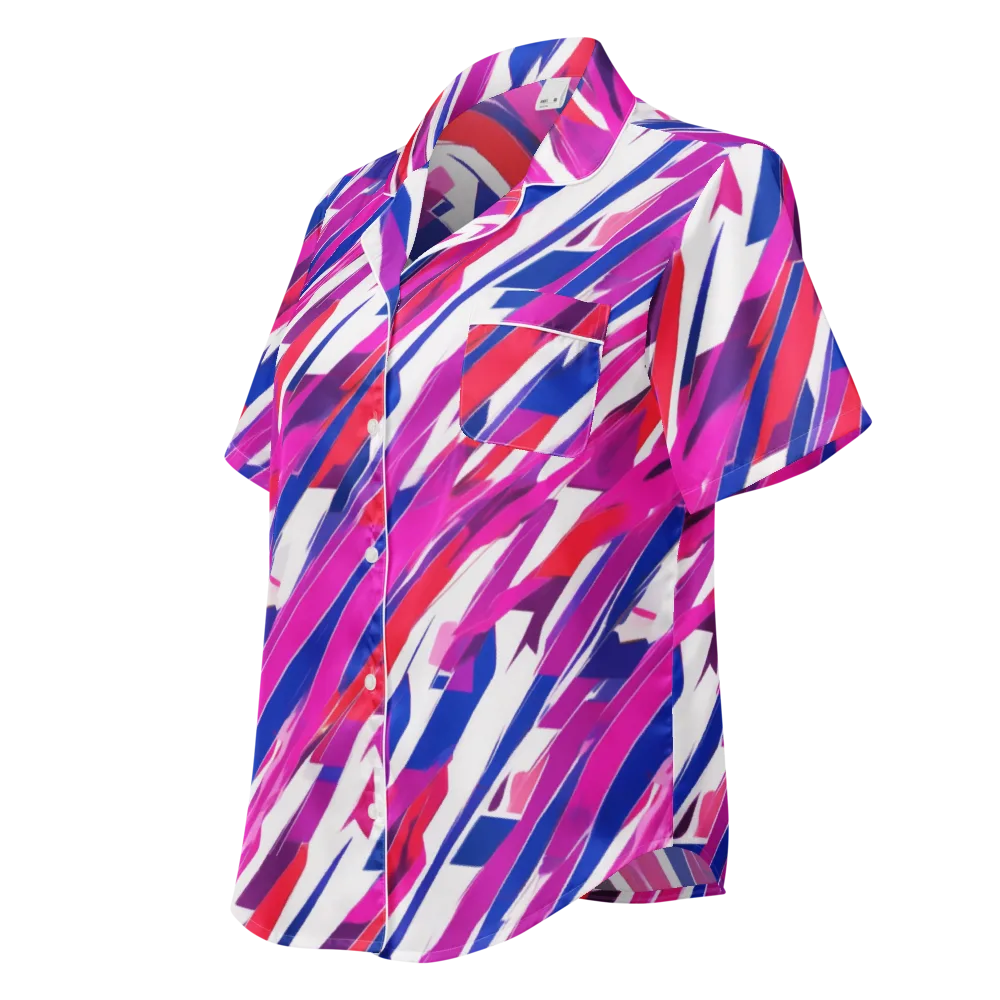 Prismatic Break on Women's Short Sleeve Pajama Top — Left Front