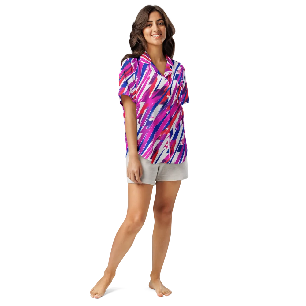 Prismatic Break on Women's Short Sleeve Pajama Top — Front