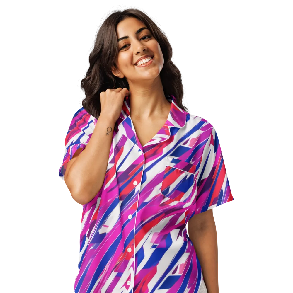 Prismatic Break on Women's Short Sleeve Pajama Top — Front