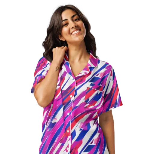 Prismatic Break on a Women's Short Sleeve Pajama Top