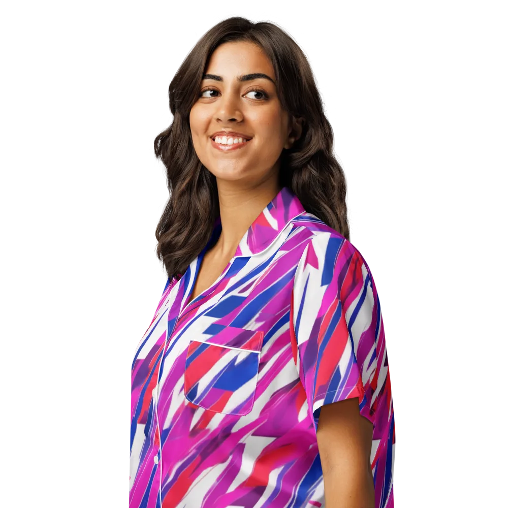 Prismatic Break on Women's Short Sleeve Pajama Top — Left Front