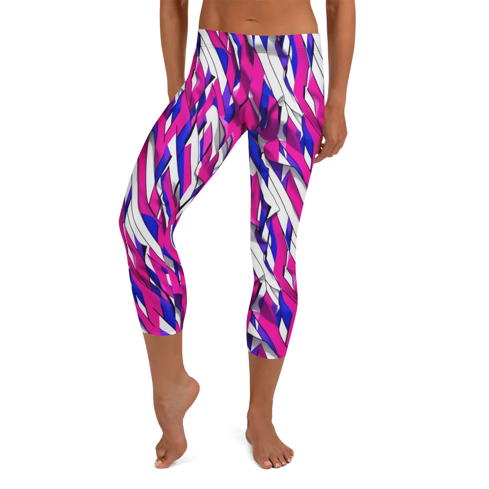 Chromatic Slash on Capri Leggings — Front