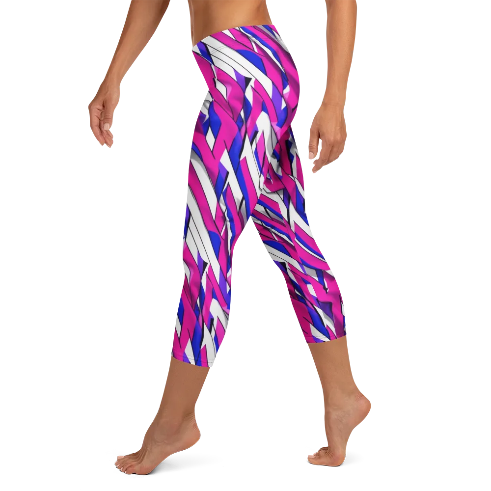 Chromatic Slash on Capri Leggings — Left