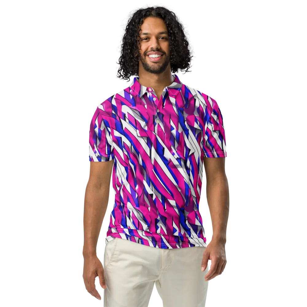 Chromatic Slash on Men's Slim Fit Polo Shirt — Front