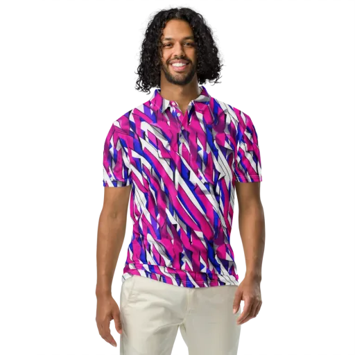 Chromatic Slash on a Men's Slim Fit Polo Shirt