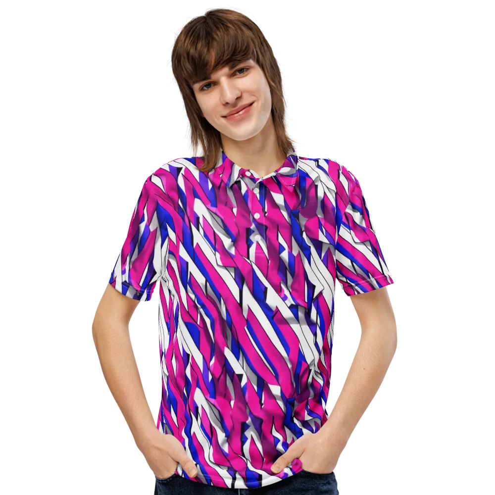 Chromatic Slash on Men's Slim Fit Polo Shirt — Front
