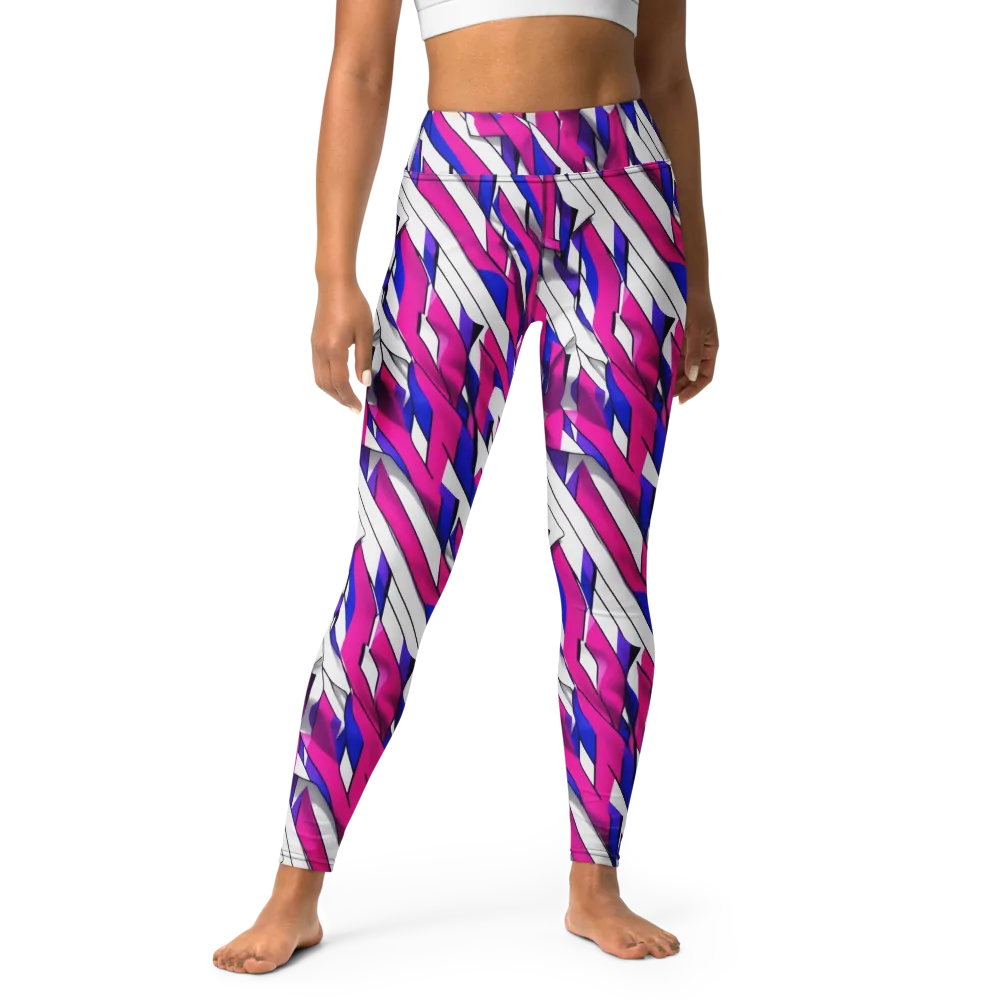 Chromatic Slash on Yoga Leggings — Front