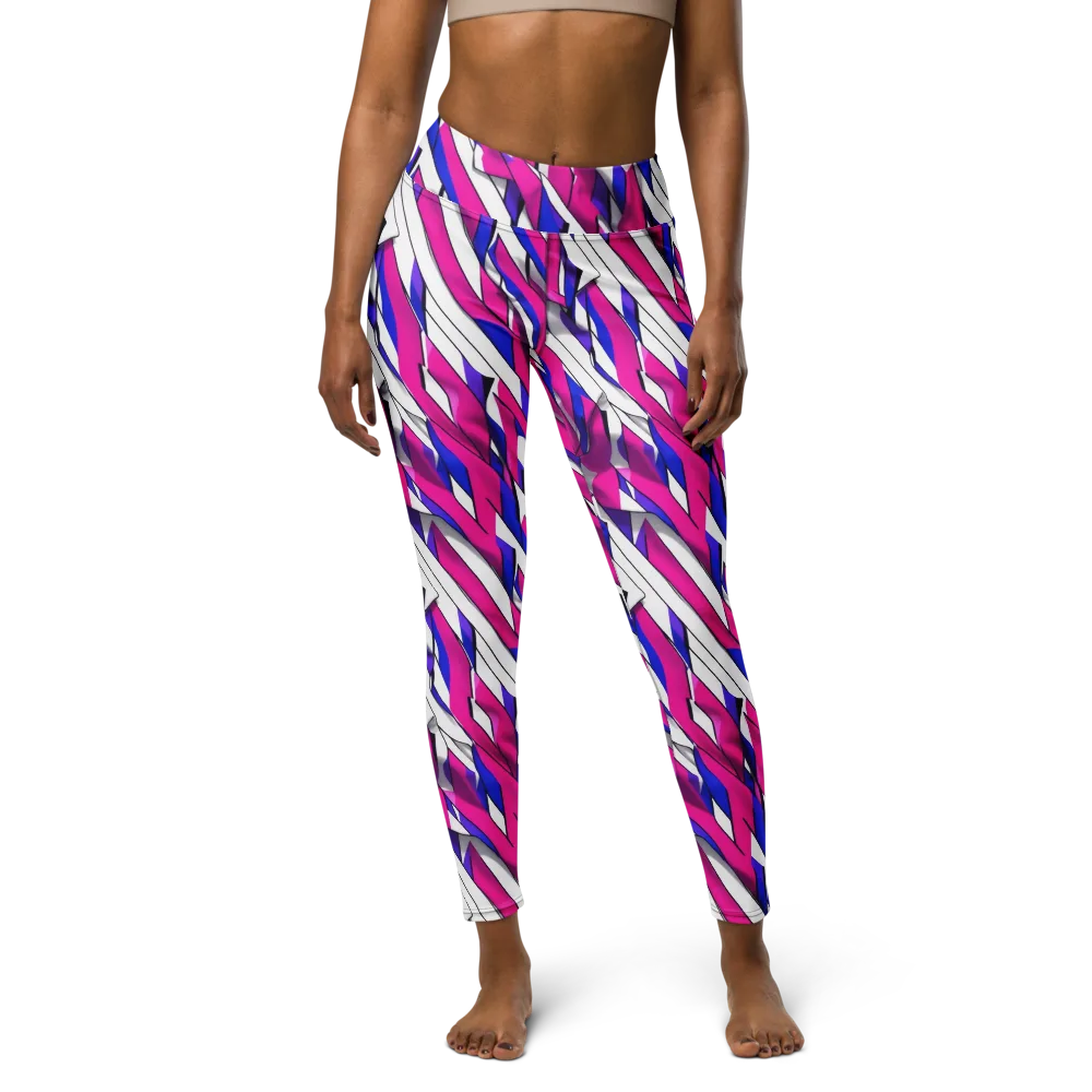 Chromatic Slash on Yoga Leggings — Front