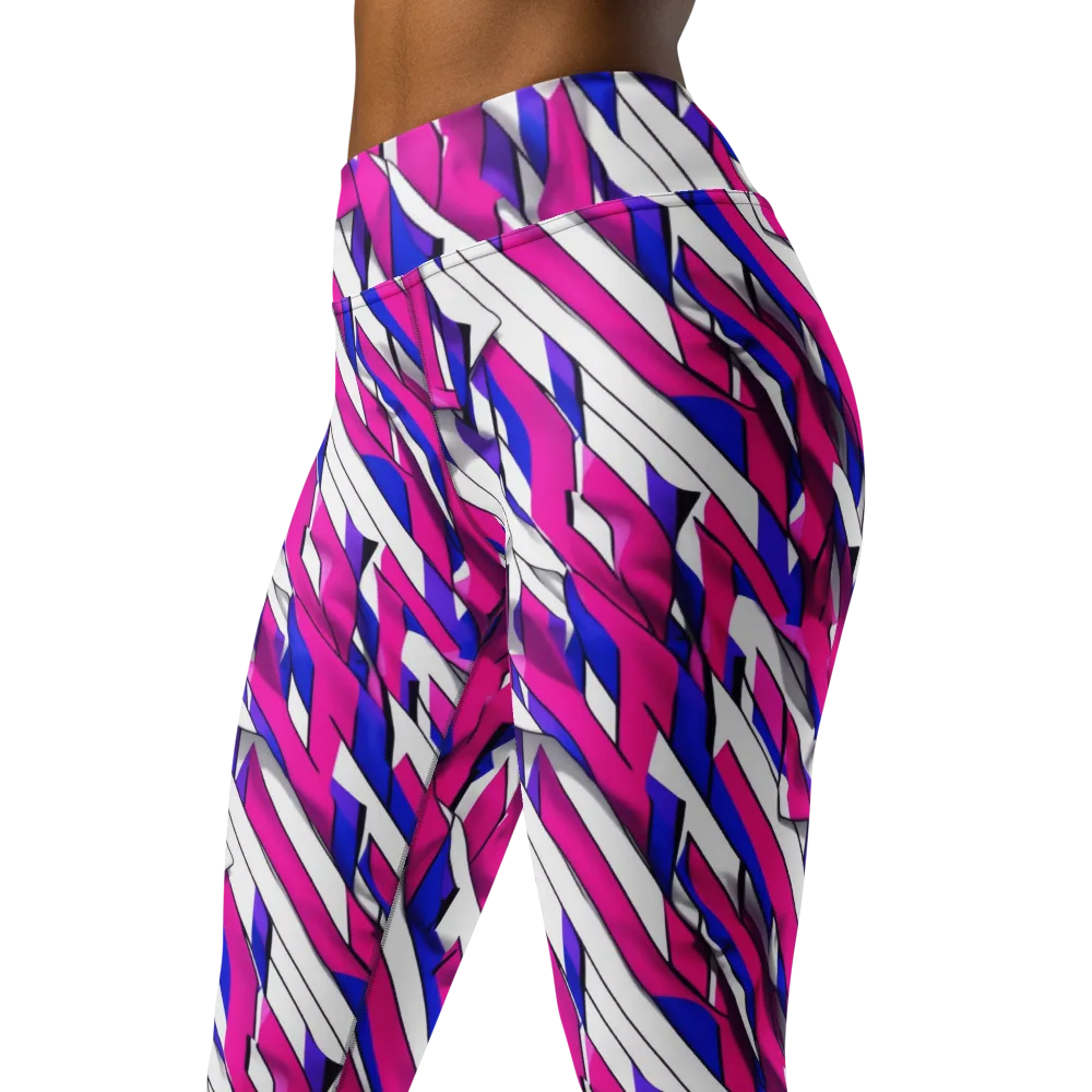 Chromatic Slash on Yoga Leggings — Left Front