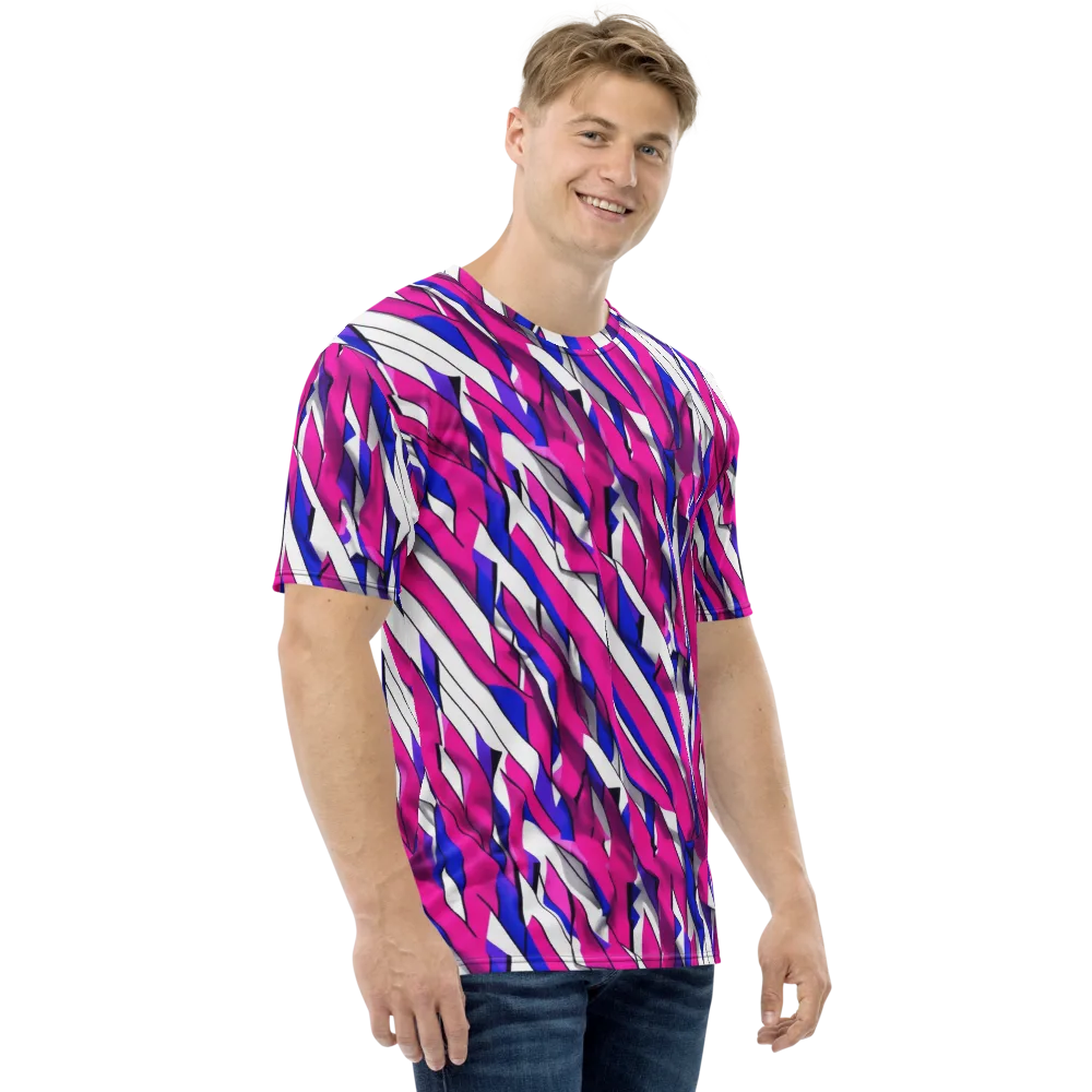 Chromatic Slash on Men's Crew Neck T-Shirt — Right