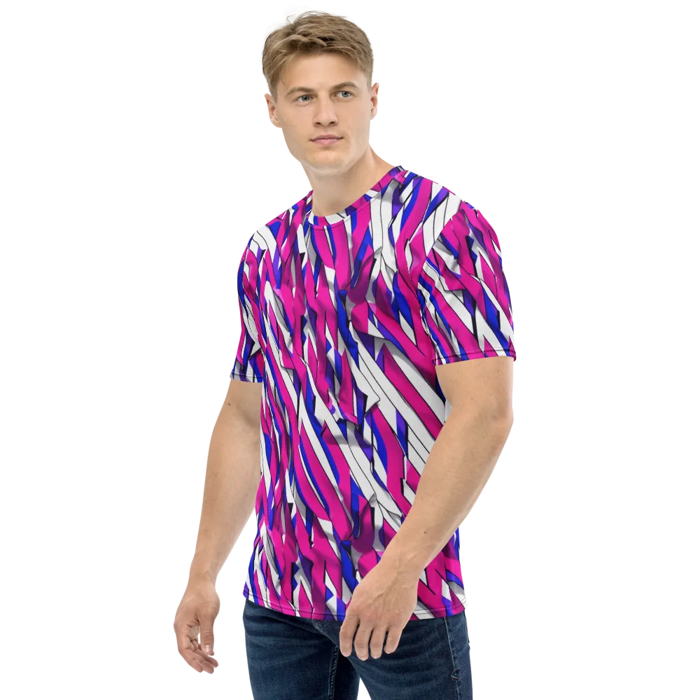 Chromatic Slash on Men's Crew Neck T-Shirt — Left