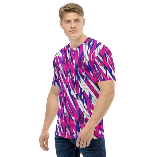 Chromatic Slash on a Men's Crew Neck T-Shirt