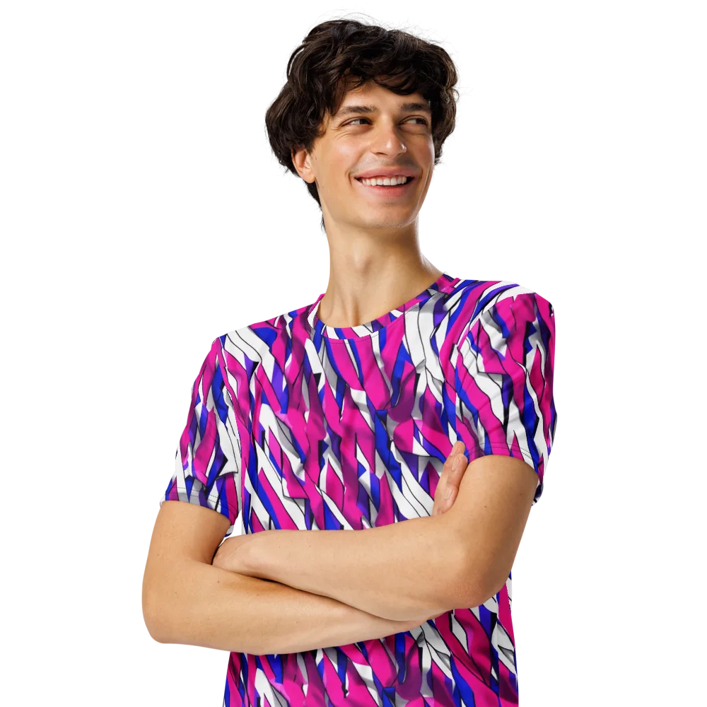 Chromatic Slash on Men's Crew Neck T-Shirt — Left Front
