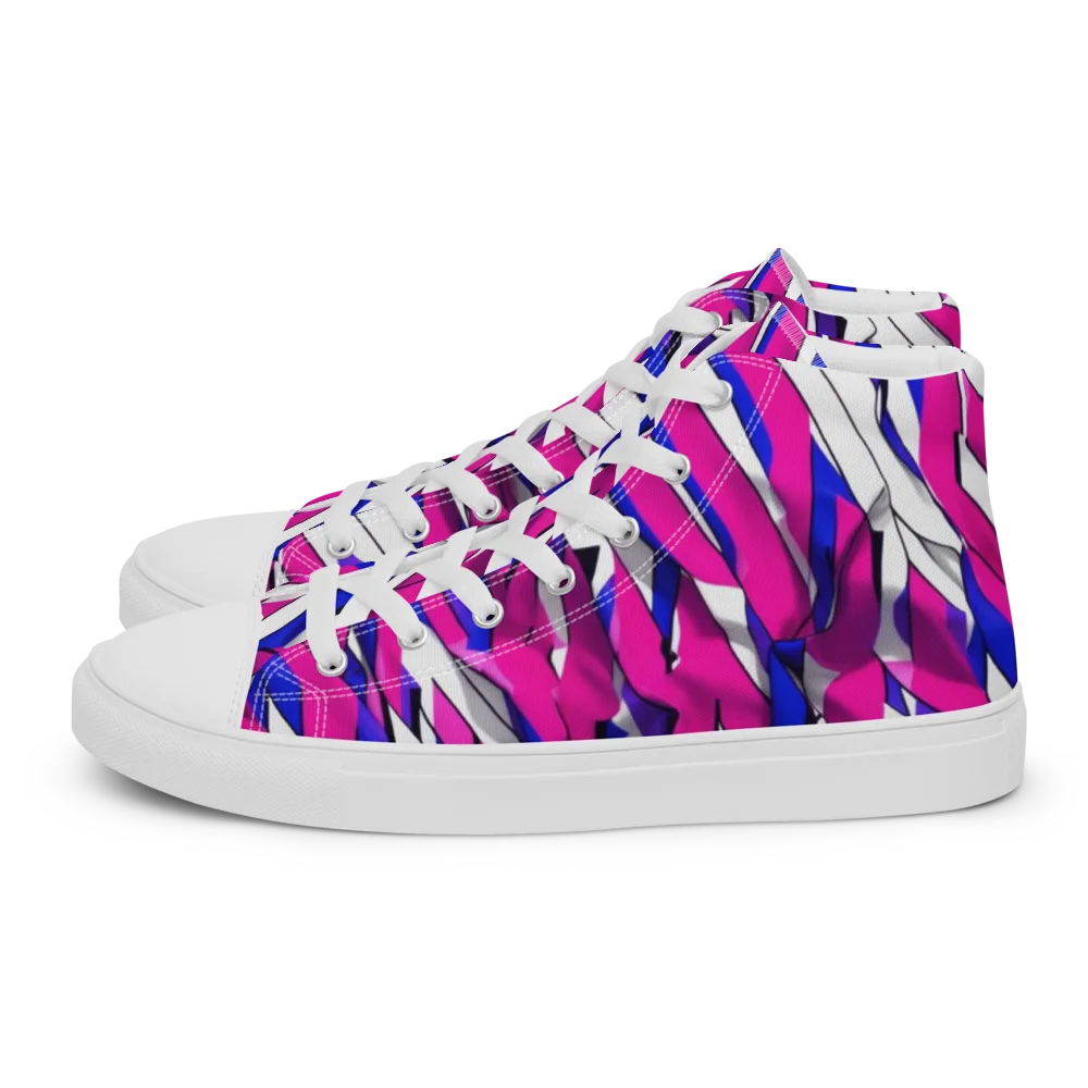 Chromatic Slash on Men's High Top Canvas Shoes — Left