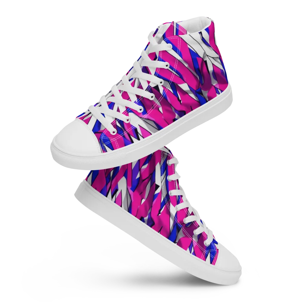 Chromatic Slash on Men's High Top Canvas Shoes — Front