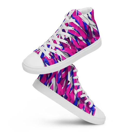 Chromatic Slash on a Men's High Top Canvas Shoes