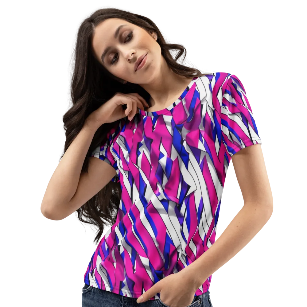 Chromatic Slash on Women's Crew Neck T-Shirt — Left Front