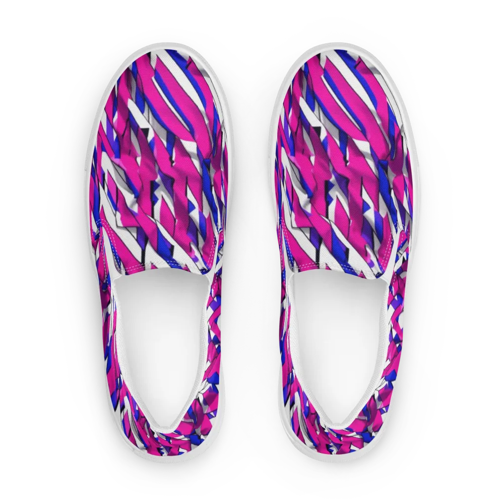 Chromatic Slash on Men's Slip-On Canvas Shoes — Front
