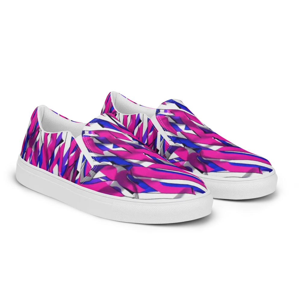 Chromatic Slash on Men's Slip-On Canvas Shoes — Right Front